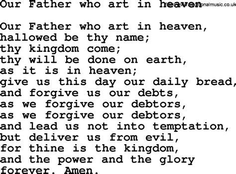 our father who art in heaven lyrics what if it were written in different tenses?